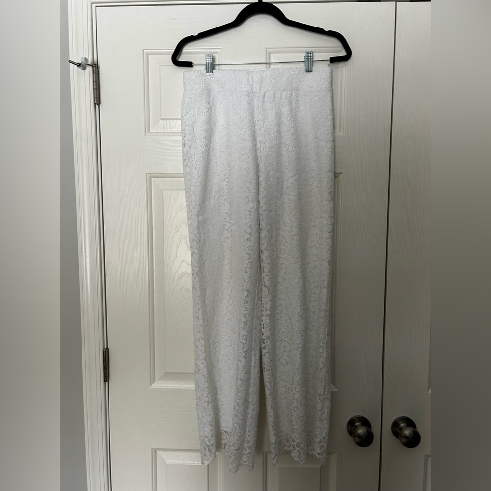 Isaac Mizrahi white, lace pants